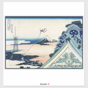 Honganji Tempel uitzicht op Mt. Fuji Japanse houts Sticker