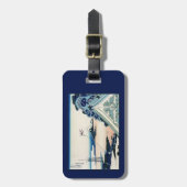 Honganji Tempel Vista van Mt. Fuji Japanse houtsne Bagagelabel (Voorkant verticaal)