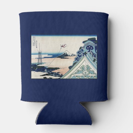 Honganji Tempel Vista van Mt. Fuji Japanse houtsne Blikjeskoeler (Achterkant)