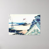 Honganji Tempel Vista van Mt. Fuji Japanse houtsne Canvas Afdruk (Voorkant)