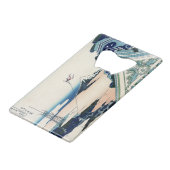 Honganji Tempel Vista van Mt. Fuji Japanse houtsne Creditkaart Flessenopener (Voorkant Gekanteld)