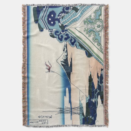 Honganji Tempel Vista van Mt. Fuji Japanse houtsne Deken (Voorkant Verticaal)