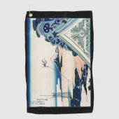 Honganji Tempel Vista van Mt. Fuji Japanse houtsne Golfhanddoek (Voorkant)