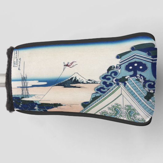 Honganji Tempel Vista van Mt. Fuji Japanse houtsne Golfheadcover (Voorkant)