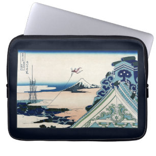 Honganji Tempel Vista van Mt. Fuji Japanse houtsne Laptop Sleeve