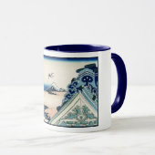 Honganji Tempel Vista van Mt. Fuji Japanse houtsne Mok (Voorkant rechts)