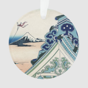 Honganji Tempel Vista van Mt. Fuji Japanse houtsne Ornament