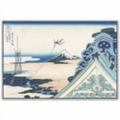 Honganji Tempel Vista van Mt. Fuji Japanse houtsne Sticker (Voorkant)