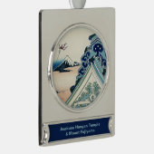 Honganji Tempel Vista van Mt. Fuji Japanse houtsne Verzilverd Banner Ornament (Rechts)