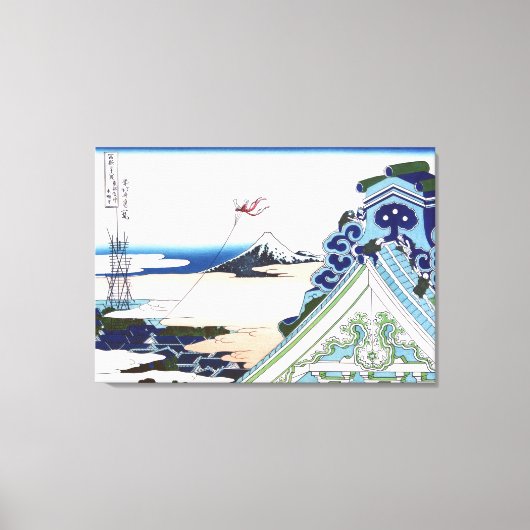 Honganji Temple in Asakusa in Edo Canvas Afdruk (Voorkant)