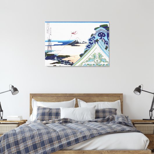 Honganji Temple in Asakusa in Edo Canvas Afdruk (Insitu (Slaapkamer))