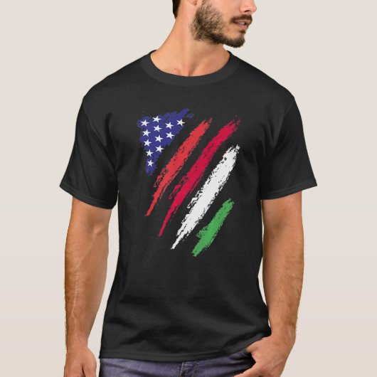 Hongarije Amerikaanse vlag Patriot Heritage M T-shirt (Voorkant)