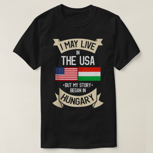 Hongarije Amerikaanse vlag VS Hongaarse Roots Gift T-shirt (Design voorkant)