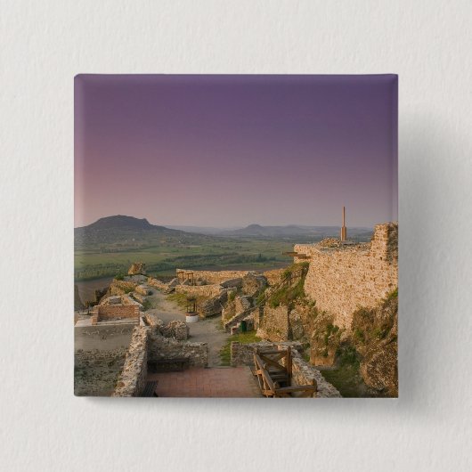 HONGARIJE, Balatonmeer, SZIGLIGET: Vierkante Button 5,1 Cm (Voorkant)