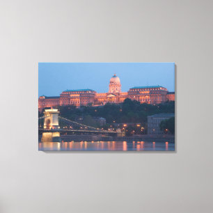 HONGARIJE, Boedapest: Szechenyi (Ketting) Brug, Canvas Afdruk