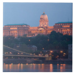 HONGARIJE, Boedapest: Szechenyi (Ketting) Brug, Tegeltje