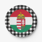 Hongarije Bord, buffelpleister en Hongaarse vlag Papieren Bordje (Voorkant)