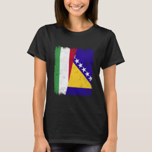 Hongarije Bosnië en Herzegovina Half Vlag T-shirt