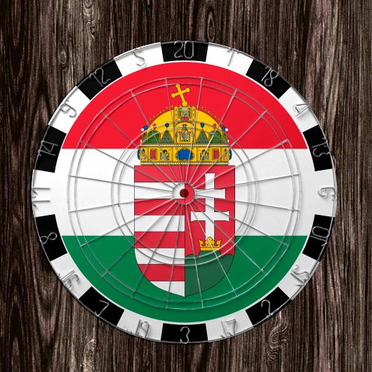 Hongarije dartboard en vlag donkerder/gameboard dartbord