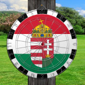 Hongarije dartboard en vlag donkerder/gameboard dartbord