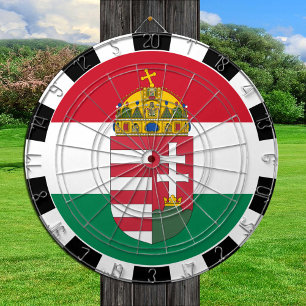 Hongarije dartboard en vlag donkerder/gameboard dartbord