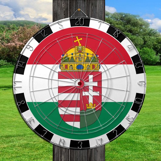 Hongarije dartboard en vlag donkerder/gameboard dartbord