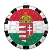 Hongarije dartboard en vlag donkerder/gameboard dartbord (Voorkant)