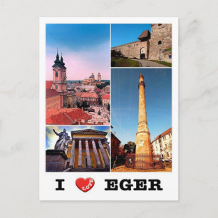 Hongarije - Eger - I Love - Briefkaart