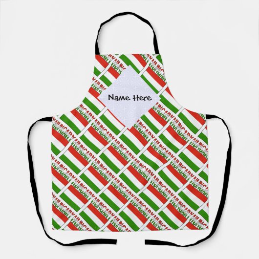 Hongarije en Hongaarse vlag met Jouw naam Schort (Voorkant)