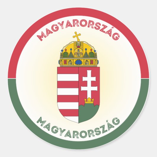 Hongarije Erfgoed Embleem Ronde Sticker (Voorkant)