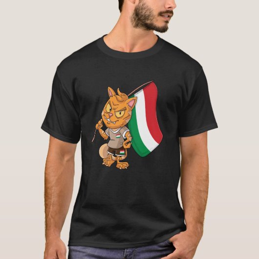 Hongarije Fan Kat T-shirt (Voorkant)
