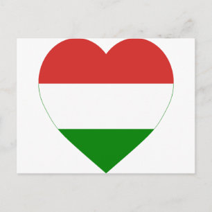 Hongarije Flag Heart Briefkaart