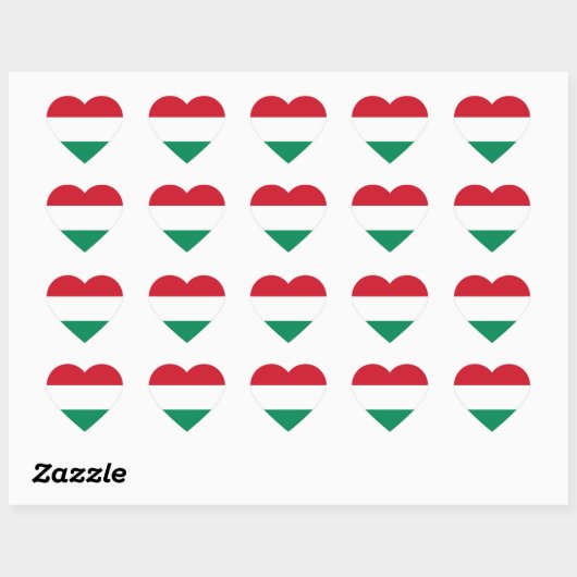 Hongarije Flag Heart Sticker (Vel)