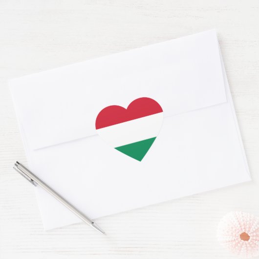 Hongarije Flag Heart Sticker (Envelop)