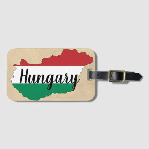 Hongarije Flag Silhouette Bagagelabel