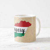 Hongarije Flag Silhouette Koffiemok (Voorkant rechts)