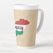 Hongarije Flag Silhouette Latte Mok (Rechterhoek)