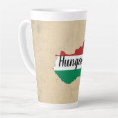 Hongarije Flag Silhouette Latte Mok (Linkerhoek)
