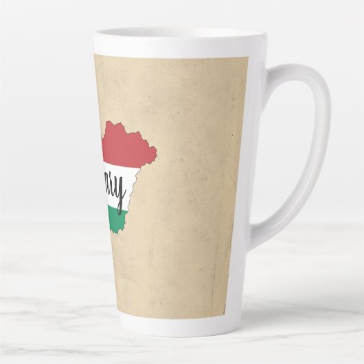 Hongarije Flag Silhouette Latte Mok (Rechts)