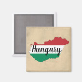 Hongarije Flag Silhouette Magneet (Voorkant / Achterkant)