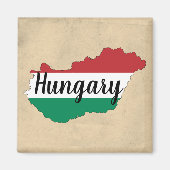 Hongarije Flag Silhouette Magneet (Voorkant)
