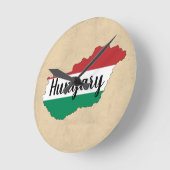 Hongarije Flag Silhouette Ronde Klok (Hoek)
