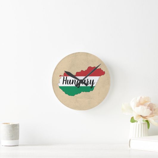 Hongarije Flag Silhouette Ronde Klok (Huis)