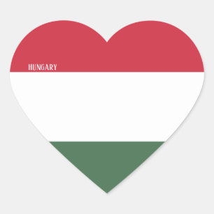 Hongarije Flag Splendid Patriotic Hart Sticker