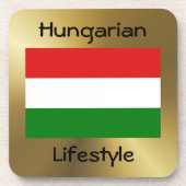 Hongarije Flag+Text Onderzetter (Voorkant)