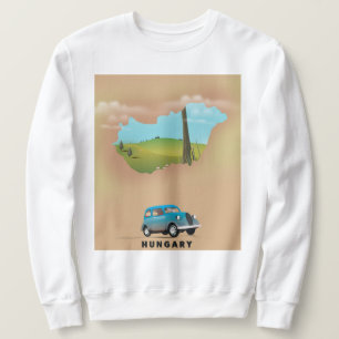 Hongarije geïllustreerde kaart reisposter trui