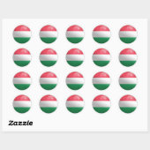 Hongarije Glossy Circle Flag Ronde Sticker (Vel)
