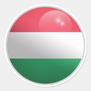 Hongarije Glossy Circle Flag Ronde Sticker