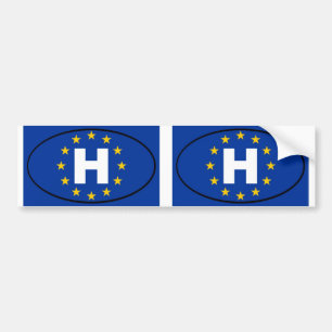Hongarije - H - Europese Unie ovaal Bumpersticker
