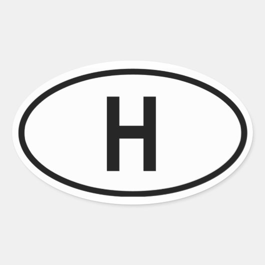 Hongarije "H" Ovale Sticker (Voorkant)